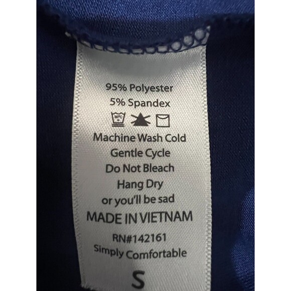 LuLaRoe Irma Top Size Small Royal Blue High Low Tunic Short Sleeve Stretch NWT - Picture 3 of 4